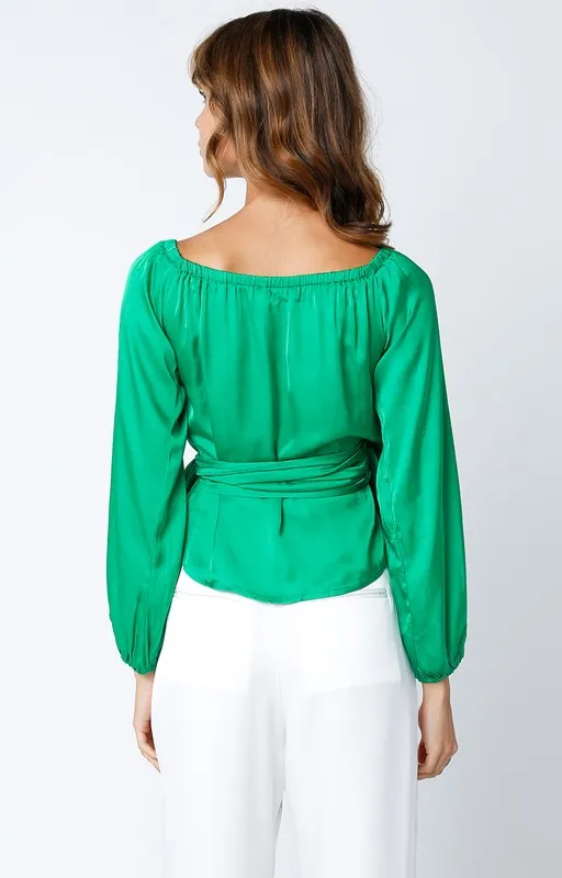 Beverly Satin Wrap Green