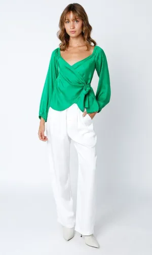 Beverly Satin Wrap Green