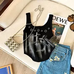 Chic Metal Ring Hollowed Camisole