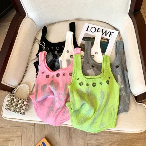 Chic Metal Ring Hollowed Camisole