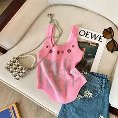Chic Metal Ring Hollowed Camisole