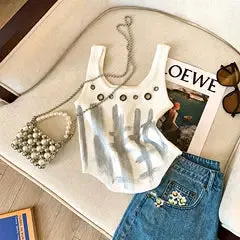 Chic Metal Ring Hollowed Camisole