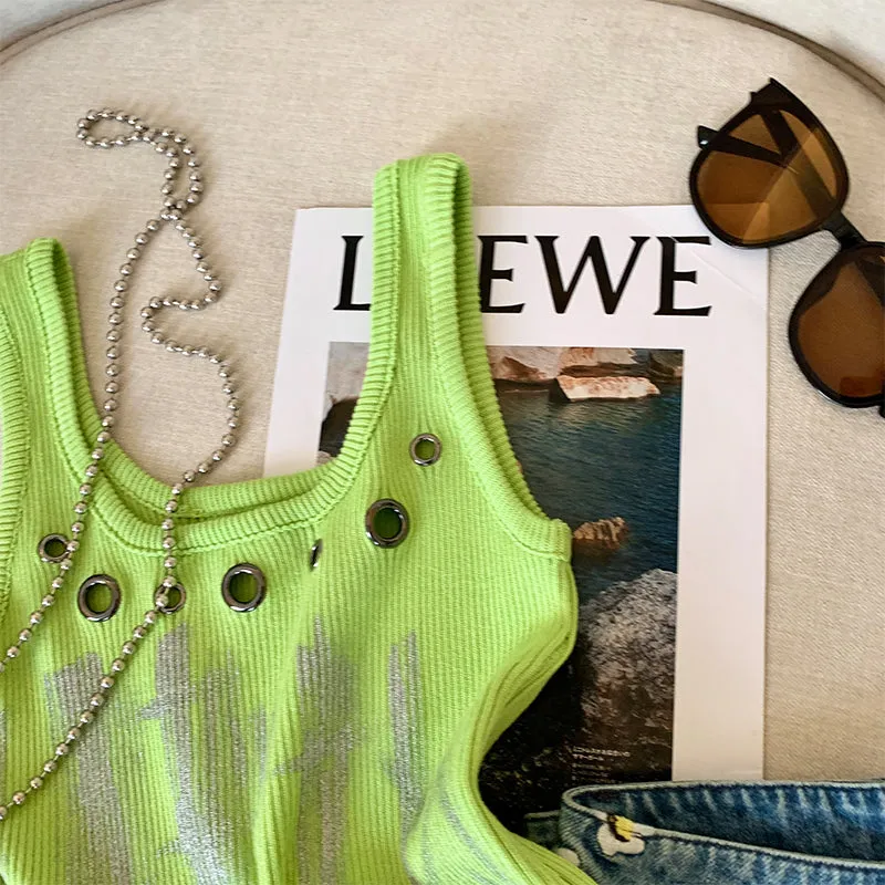 Chic Metal Ring Hollowed Camisole