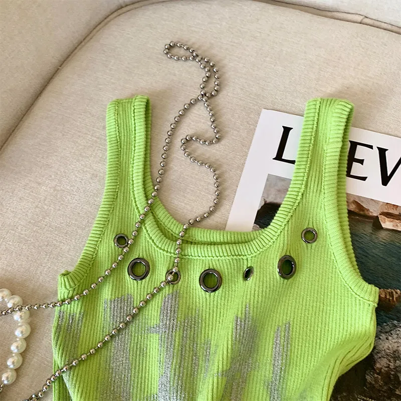 Chic Metal Ring Hollowed Camisole