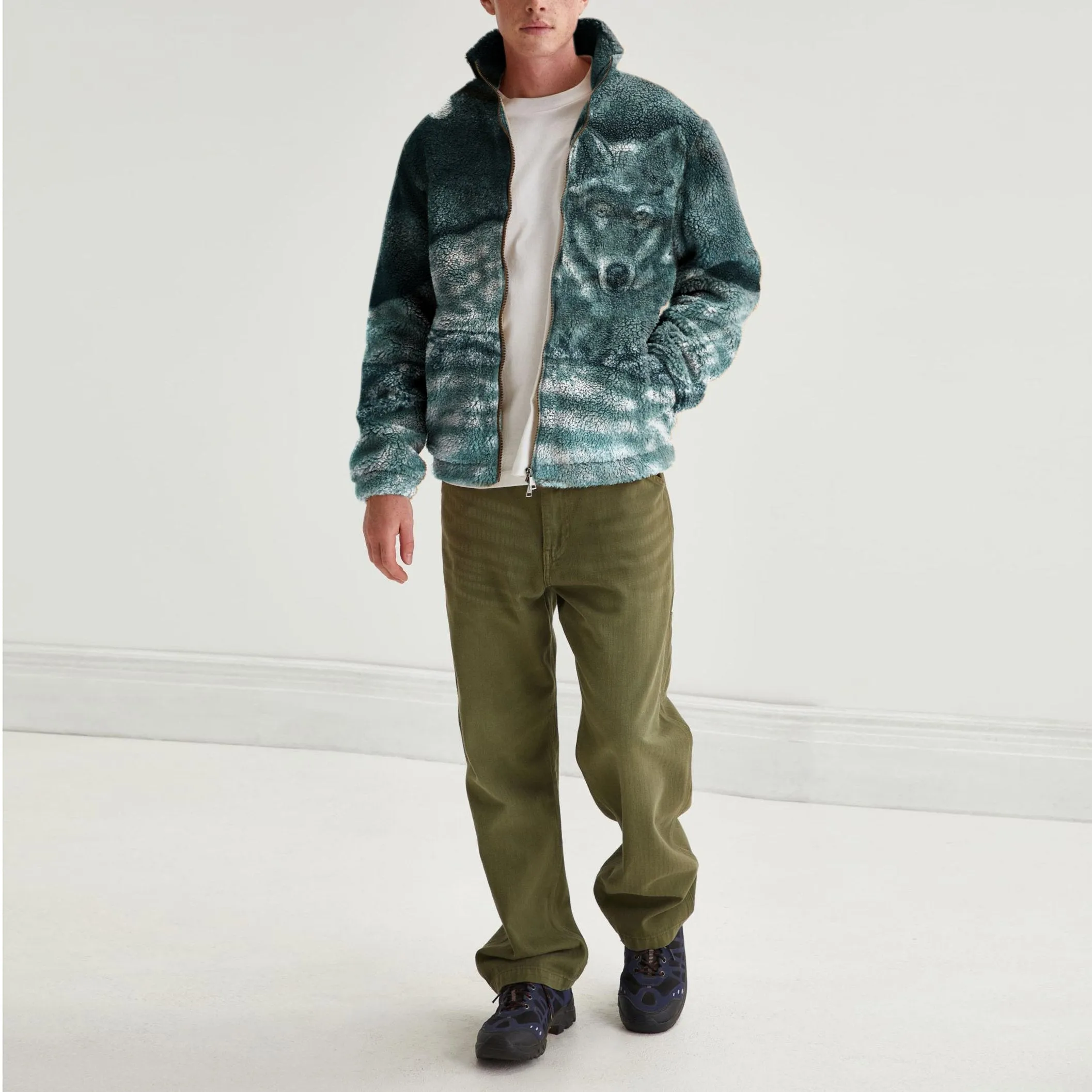 Fashion animal print plush warm jacket