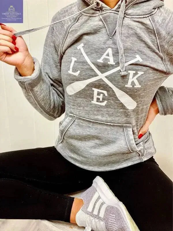 Lake with Oars Vintage Hoodie