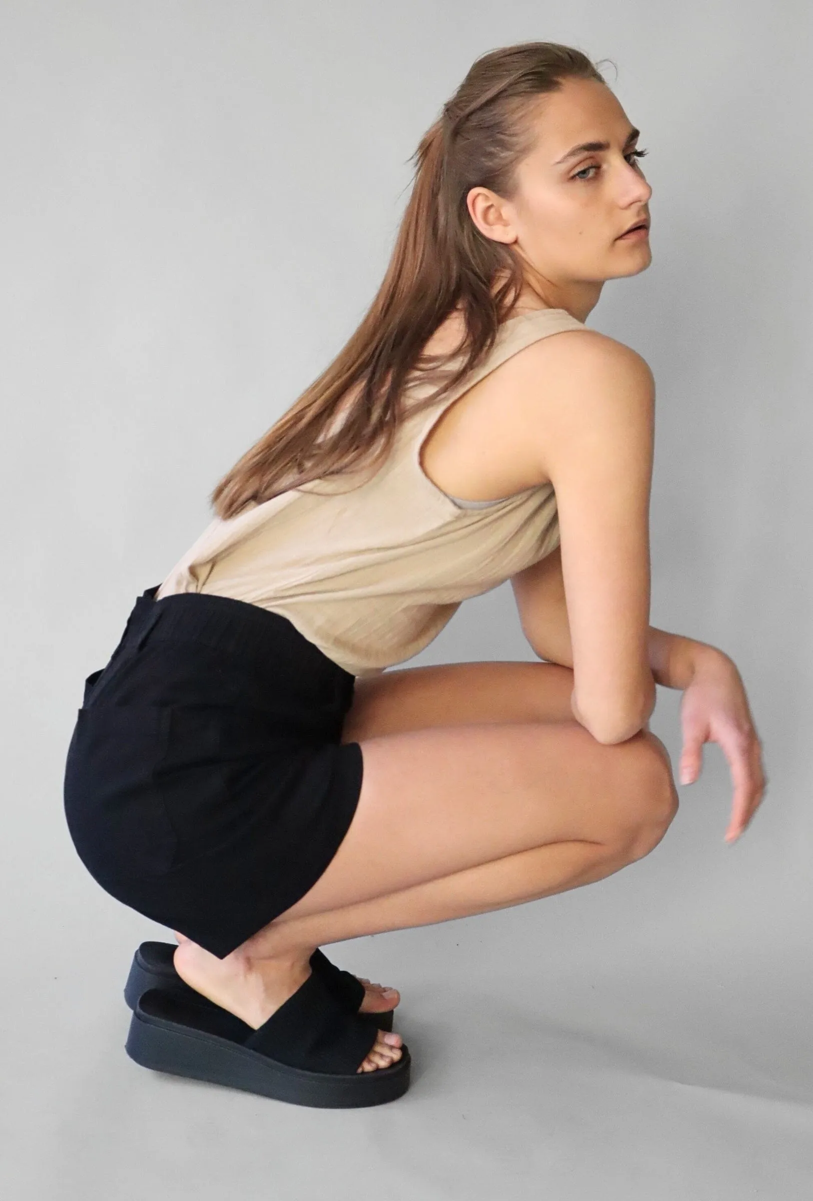 NATURAL COTTON GAUZE TANK