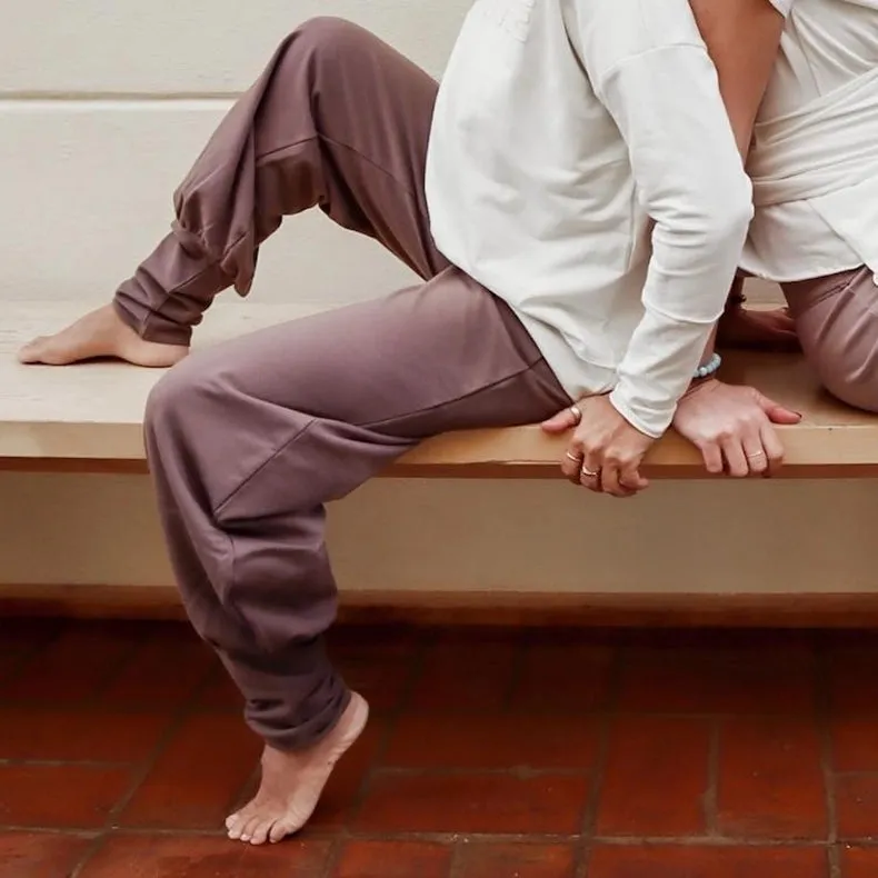 Organic Cotton Aladin Pants - Plum Truffle