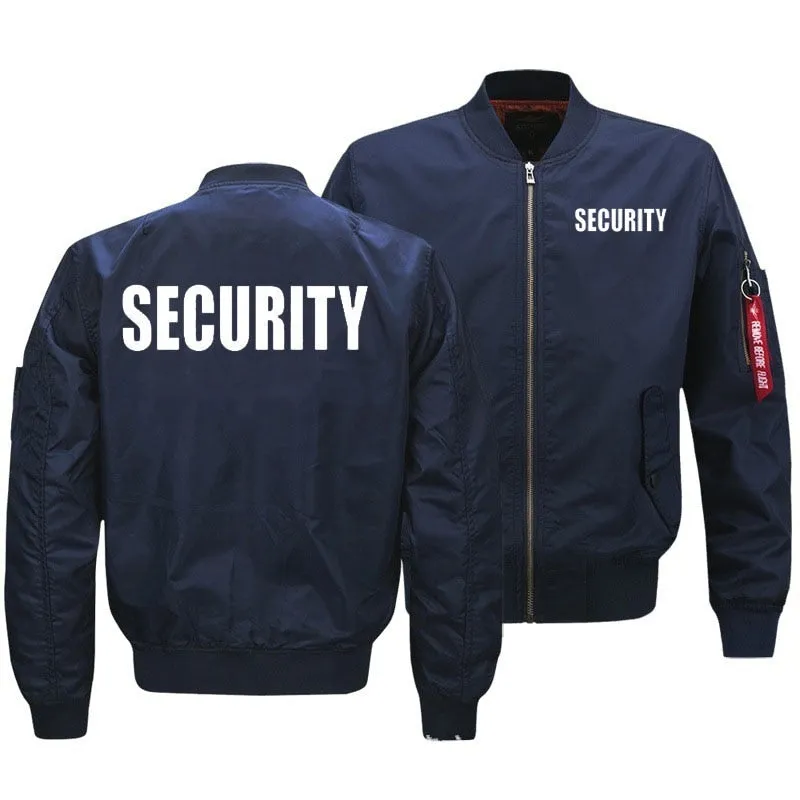 Security Uniform Jacket USA SIZE Bomber Jacket-  Warm Zipper FLIGHT JACKET
