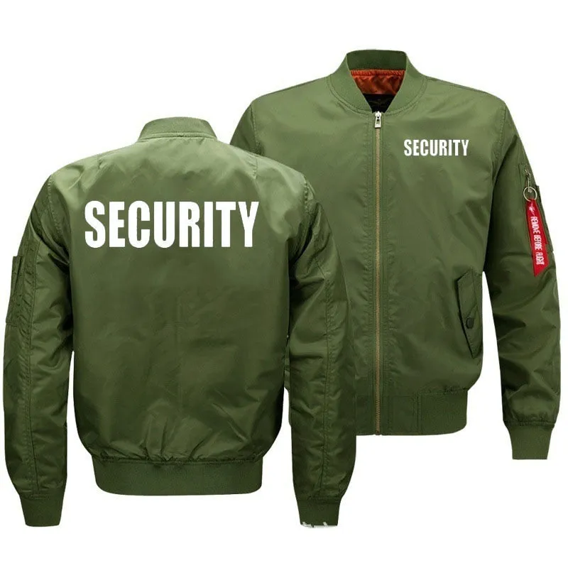 Security Uniform Jacket USA SIZE Bomber Jacket-  Warm Zipper FLIGHT JACKET