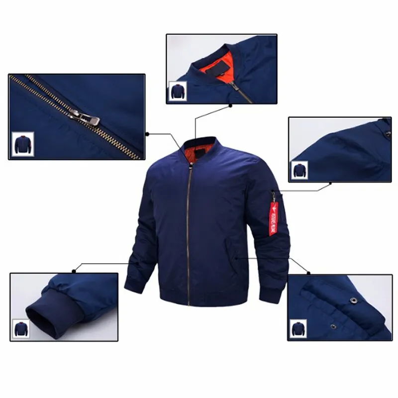 Security Uniform Jacket USA SIZE Bomber Jacket-  Warm Zipper FLIGHT JACKET
