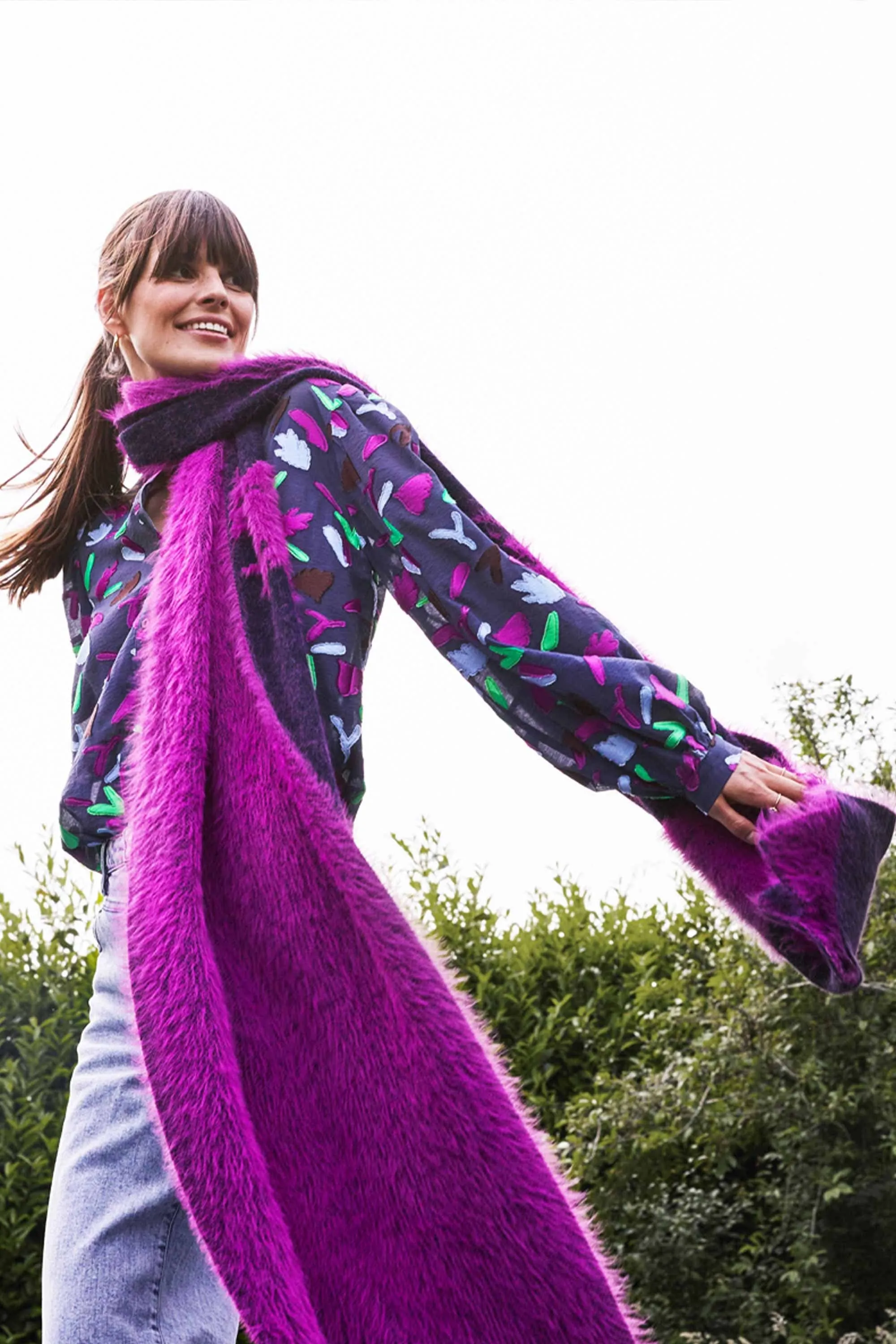 SHAWL - Feathers Midnight Blue