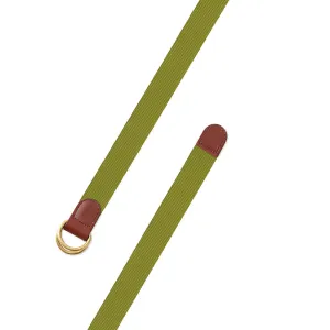 Textured Grass Green Belgian Surcingle D-Ring Belt