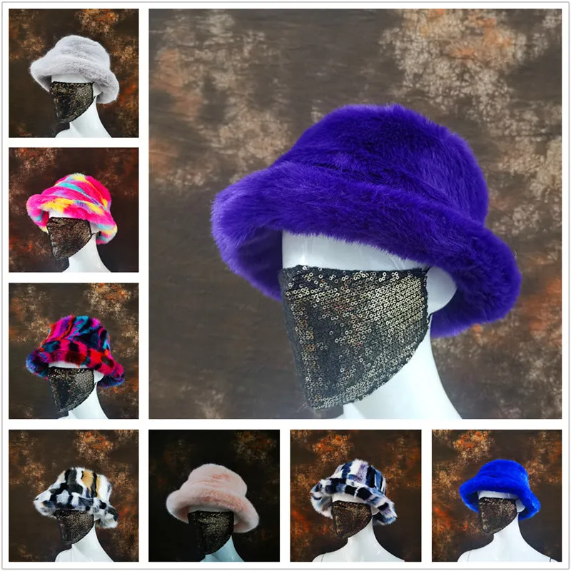 Wholesale Color Leopard Print Warm Fisherman Hats