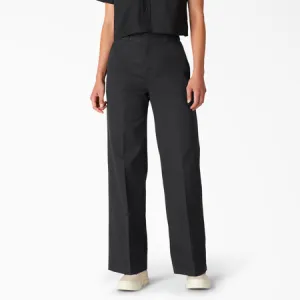 Women's Regular Fit Wide Leg Work Pants fp901 black